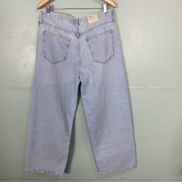 Agolde Low Slung Baggy Jeans Blue Fragment Straight Leg Size 30 Light Wash - Picture 5 of 7